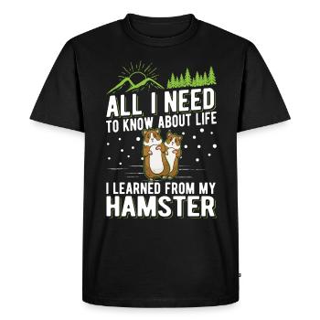 Hamster Cadeau Hamster Roue d’Or Hamster - T-shirt Premium bio Homme - noir - Devant - Nico (187cm)