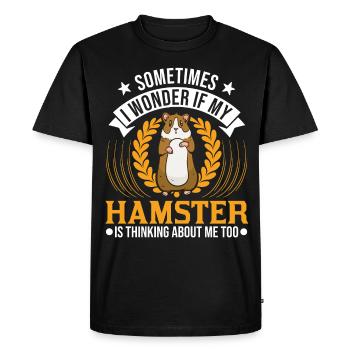 Hamster Hamster Wheel Golden Hamster Hamster - Men's Premium Organic T-Shirt - black - Front - Nico (187cm)
