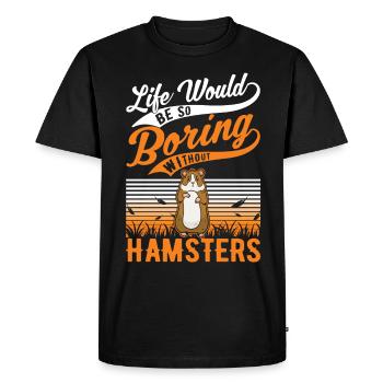 Hamster owner Golden hamster hamster - Men's Premium Organic T-Shirt - black - Front - Nico (187cm)