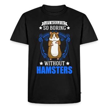Hamster owner Golden hamster hamster - Men's Premium Organic T-Shirt - black - Front - Nico (187cm)