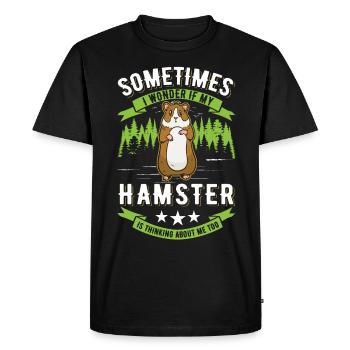 Hamster Hamster Wheel Golden Hamster Hamster - Men's Premium Organic T-Shirt - black - Front - Nico (187cm)