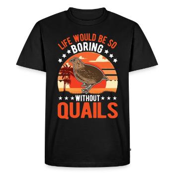 Warning quail quail breeding quail breeder - Men's Premium Organic T-Shirt - black - Front - Nico (187cm)