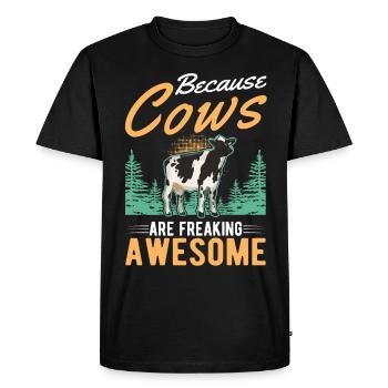 Cow Cattle breeder Farmer Farmer Cows - Men's Premium Organic T-Shirt - black - Front - Nico (187cm)