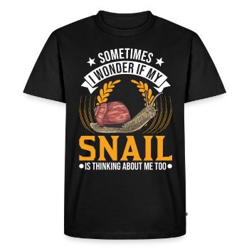 Snail Gift Vineyard Snail - Men's Premium Organic T-Shirt - black - Front - Nico (187cm)