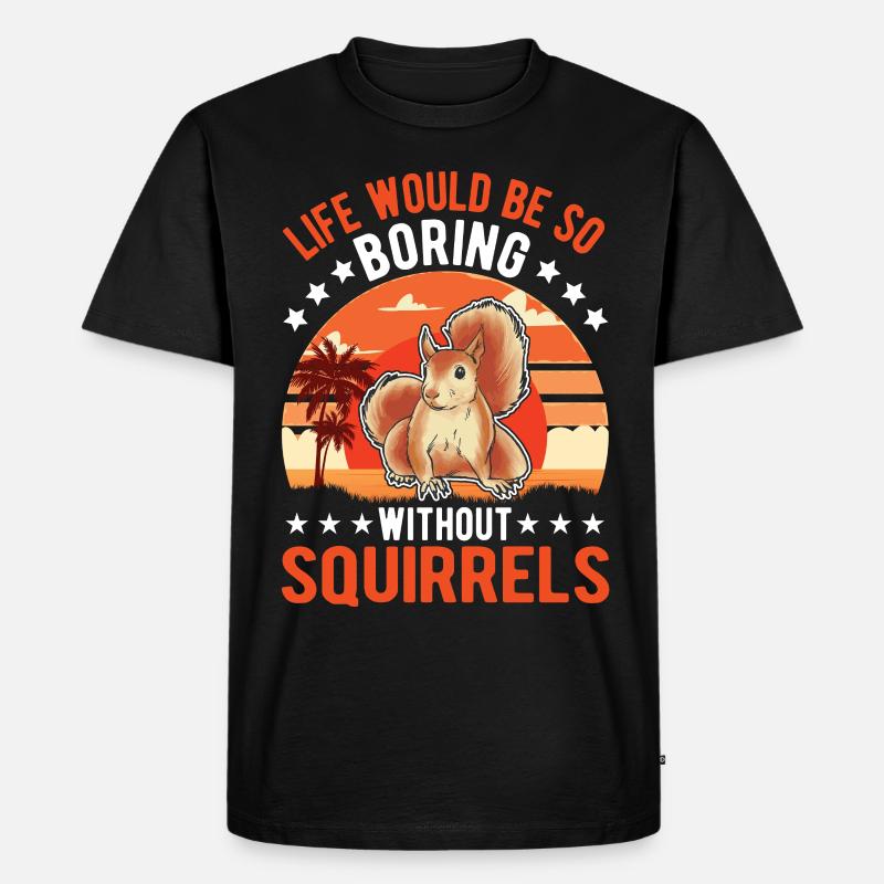 Eichhörnchen Geschenk Squirrel Grauhörnchen - Männer Premium Bio T-Shirt - Schwarz