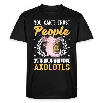 Axolotl Gift Tail Amphibian Axolotl - Men's Premium Organic T-Shirt - black - Front - Nico (187cm)