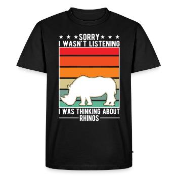 Rhinocéros Cadeau Rhino Rhinocéros - T-shirt Premium bio Homme - noir - Devant - Nico (187cm)