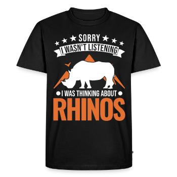 Rhinocéros Cadeau Rhino Rhinocéros - T-shirt Premium bio Homme - noir - Devant - Nico (187cm)