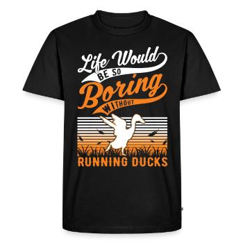 Indian Running Duck Gift Running Duck - Men's Premium Organic T-Shirt - black - Front - Nico (187cm)