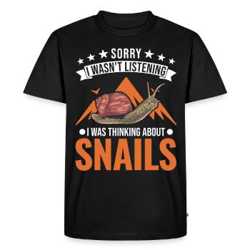 Snail Gift Vineyard Snail - Men's Premium Organic T-Shirt - black - Front - Nico (187cm)