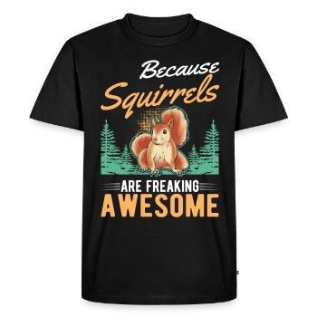 Squirrel Gift Squirrel Grey Squirrel - Men's Premium Organic T-Shirt - black - Front - Nico (187cm)