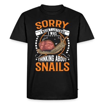 Snail Gift Vineyard Snail - Men's Premium Organic T-Shirt - black - Front - Nico (187cm)