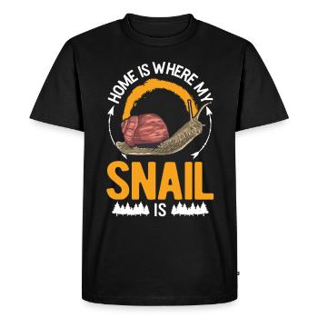La maison est l’endroit où sont mes escargots - T-shirt Premium bio Homme - noir - Devant - Nico (187cm)