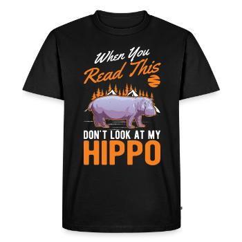 Hippo lover Hippo Hippo - Men's Premium Organic T-Shirt - black - Front - Nico (187cm)