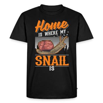 La maison est l’endroit où sont mes escargots - T-shirt Premium bio Homme - noir - Devant - Nico (187cm)