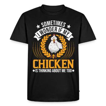Poulets Élevage de poulets Éleveur de poulet - T-shirt Premium bio Homme - noir - Devant - Nico (187cm)