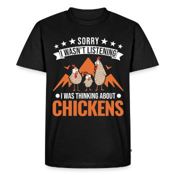 Poulets Éleveur Poulet Poulet - T-shirt Premium bio Homme - noir - Devant - Nico (187cm)