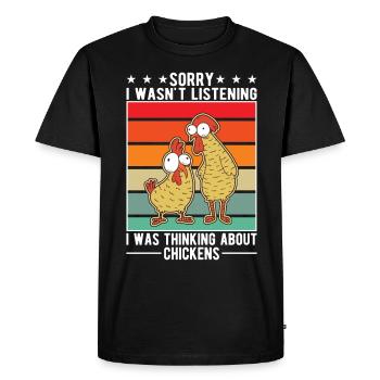 Poulets Éleveur Poulet Poulet - T-shirt Premium bio Homme - noir - Devant - Nico (187cm)