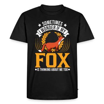 Fox Gift Red Fox - Men's Premium Organic T-Shirt - black - Front - Nico (187cm)