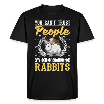 Rabbit Rabbit Rabbit - Men's Premium Organic T-Shirt - black - Front - Nico (187cm)