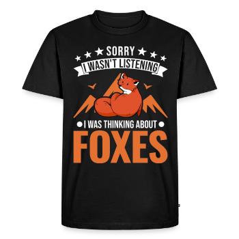 Fox Gift Red Fox - Men's Premium Organic T-Shirt - black - Front - Nico (187cm)