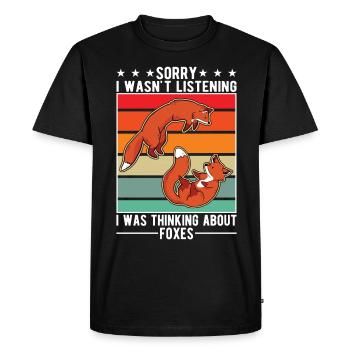 Fox Gift Red Fox - Men's Premium Organic T-Shirt - black - Front - Nico (187cm)