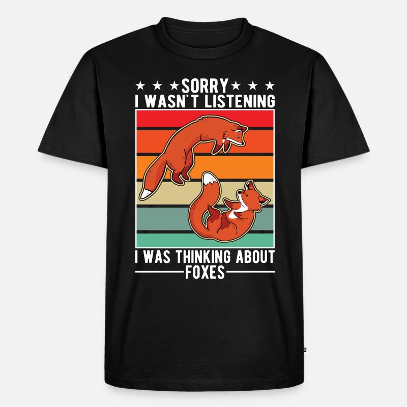 Fuchs Geschenk Rotfuchs - Männer Premium Bio T-Shirt - Schwarz