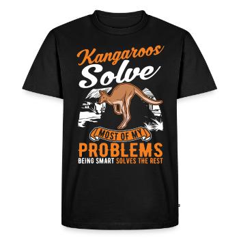Kangaroo Australia Kangaroo - Men's Premium Organic T-Shirt - black - Front - Nico (187cm)