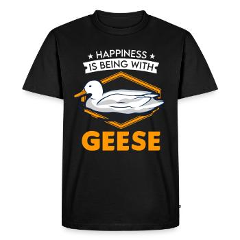Geese Happiness Goose lovers Goose breeders - Men's Premium Organic T-Shirt - black - Front - Nico (187cm)