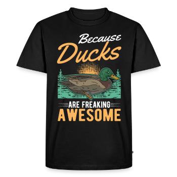 Duck Gift Duck Breeder - Men's Premium Organic T-Shirt - black - Front - Nico (187cm)