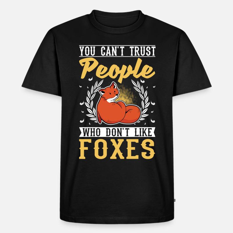Fuchs Geschenk Rotfuchs - Männer Premium Bio T-Shirt - Schwarz
