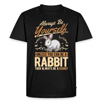 Rabbit Rabbit Rabbit - Men's Premium Organic T-Shirt - black - Front - Nico (187cm)