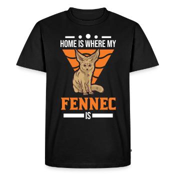 Home is where my fennec is - Men's Premium Organic T-Shirt - black - Front - Nico (187cm)
