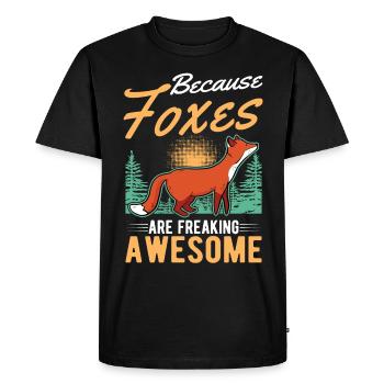 Because Foxes are freaking awesome Fuchs - Men's Premium Organic T-Shirt - black - Front - Nico (187cm)