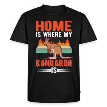 Home is where my kangaroo is - Men's Premium Organic T-Shirt - black - Front - Nico (187cm)