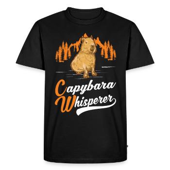 Capybara Chuchoteur Capibara Capibara Capybara - T-shirt Premium bio Homme - noir - Devant - Nico (187cm)