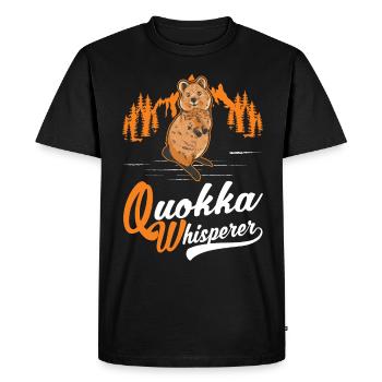 Quokka Whisperer Short-tailed Kangaroo - Men's Premium Organic T-Shirt - black - Front - Nico (187cm)