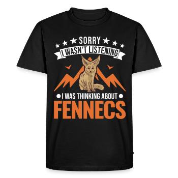 Fennec Gift Desert Fox Fennec - Men's Premium Organic T-Shirt - black - Front - Nico (187cm)