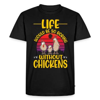 Poulets Élevage de poulets Éleveur de poulets Éleveur - T-shirt Premium bio Homme - noir - Devant - Nico (187cm)