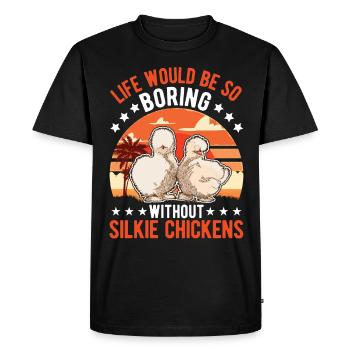 Silk Chicken Cadeau Silkie Chicken Silkie Chicken - T-shirt Premium bio Homme - noir - Devant - Nico (187cm)