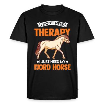 Fjord Horse Therapy Cheval norvégien Cheval de fjord - T-shirt Premium bio Homme - noir - Devant - Nico (187cm)
