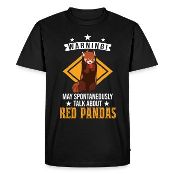 Peut parler spontanément des pandas roux - T-shirt Premium bio Homme - noir - Devant - Nico (187cm)