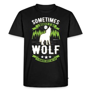 Wolf Lover Gift Wolf Pack - Men's Premium Organic T-Shirt - black - Front - Nico (187cm)