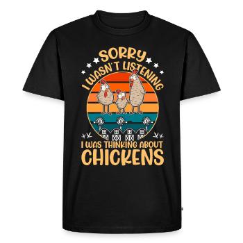 Poulets Éleveur Poulet Poulet - T-shirt Premium bio Homme - noir - Devant - Nico (187cm)