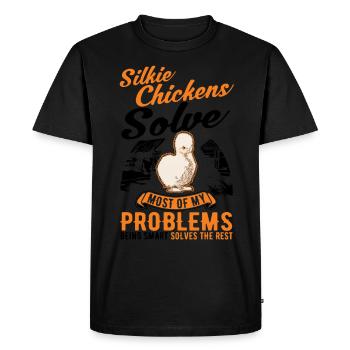 Silk Chicken Cadeau Silkie Chicken Silkie Chicken - T-shirt Premium bio Homme - noir - Devant - Nico (187cm)