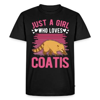 Just a girl who loves Coatis Coatis Coati Girl - Men's Premium Organic T-Shirt - black - Front - Nico (187cm)