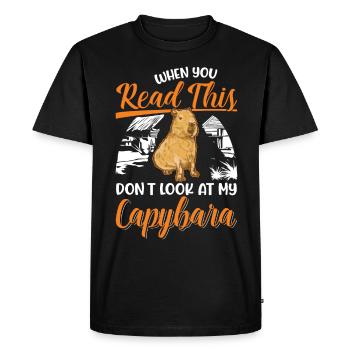 Capybara Gift Capibara capybara - Men's Premium Organic T-Shirt - black - Front - Nico (187cm)