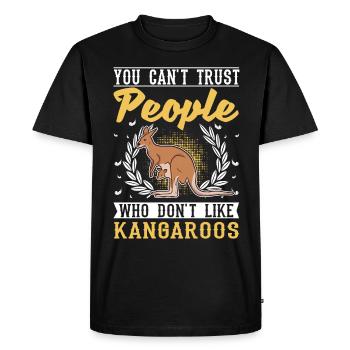 Kangaroo Australia Australian Kangaroo - Men's Premium Organic T-Shirt - black - Front - Nico (187cm)