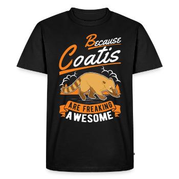 Because Coatis are freaking awesome coati - Men's Premium Organic T-Shirt - black - Front - Nico (187cm)