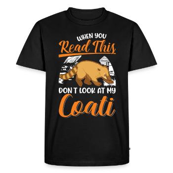 Coati Gift Proboscis Coati - Men's Premium Organic T-Shirt - black - Front - Nico (187cm)